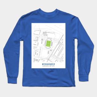 Zawisza Bydgoszcz Stadium Map Design Long Sleeve T-Shirt